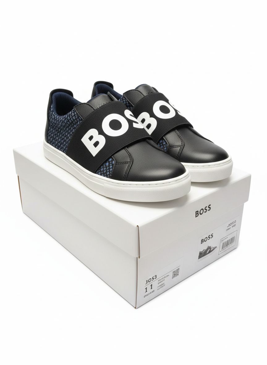 BOSS Kidswear – Luksusowe Sneakersy Slip-On | Logo Mania | Rozmiar 38 | NOWE