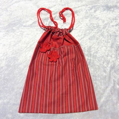 Geschenkbeutel 30 x 40 cm rote Blumen