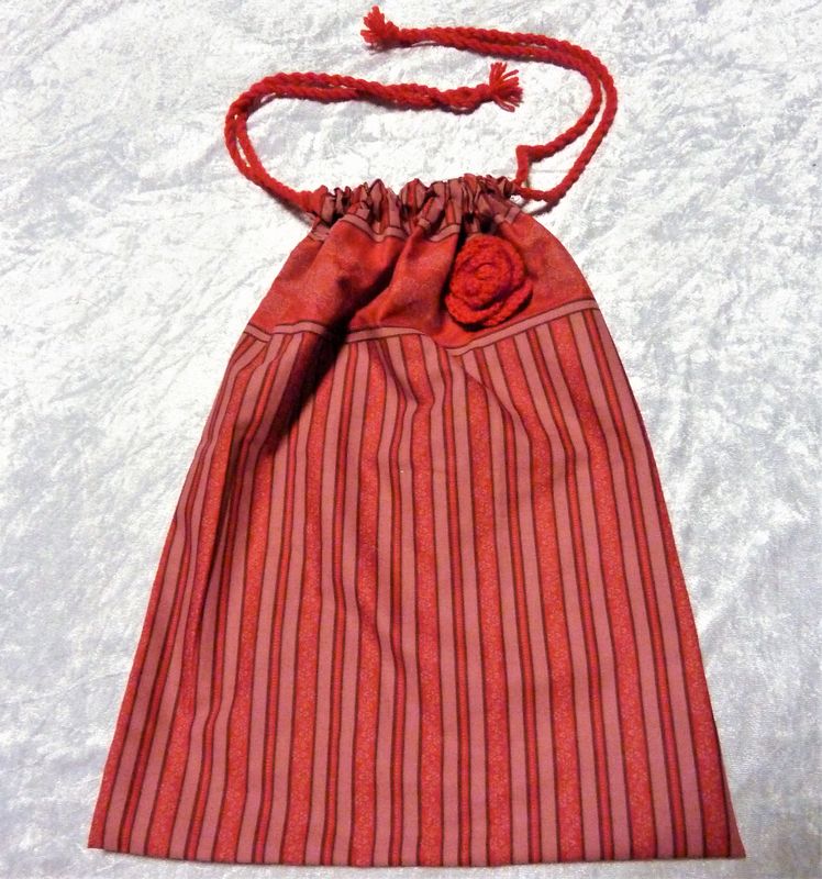 Geschenkbeutel 30 x 40 cm rote Rose