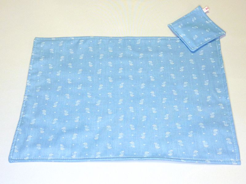 Platz-Set/ Tisch-Set &quot;Streublümchen&quot; blau