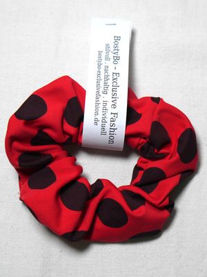 Haargummi/ Scrunchie rot-schwarz