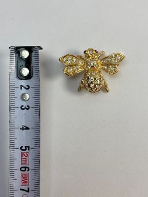 Vintage Bienen-Brosche mit Strass
