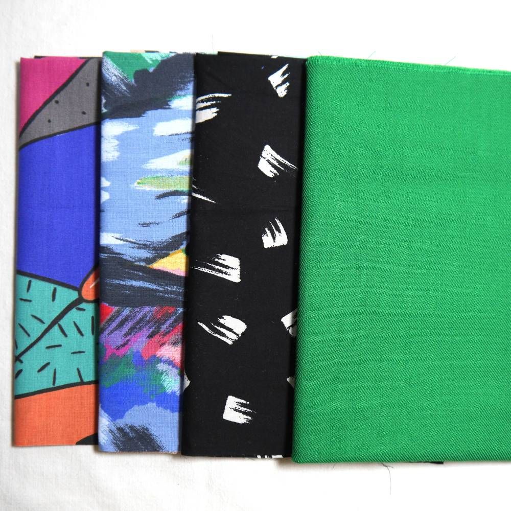 Poppig-Bundle Fat Quarters – 4 Stück + Stecknadeln