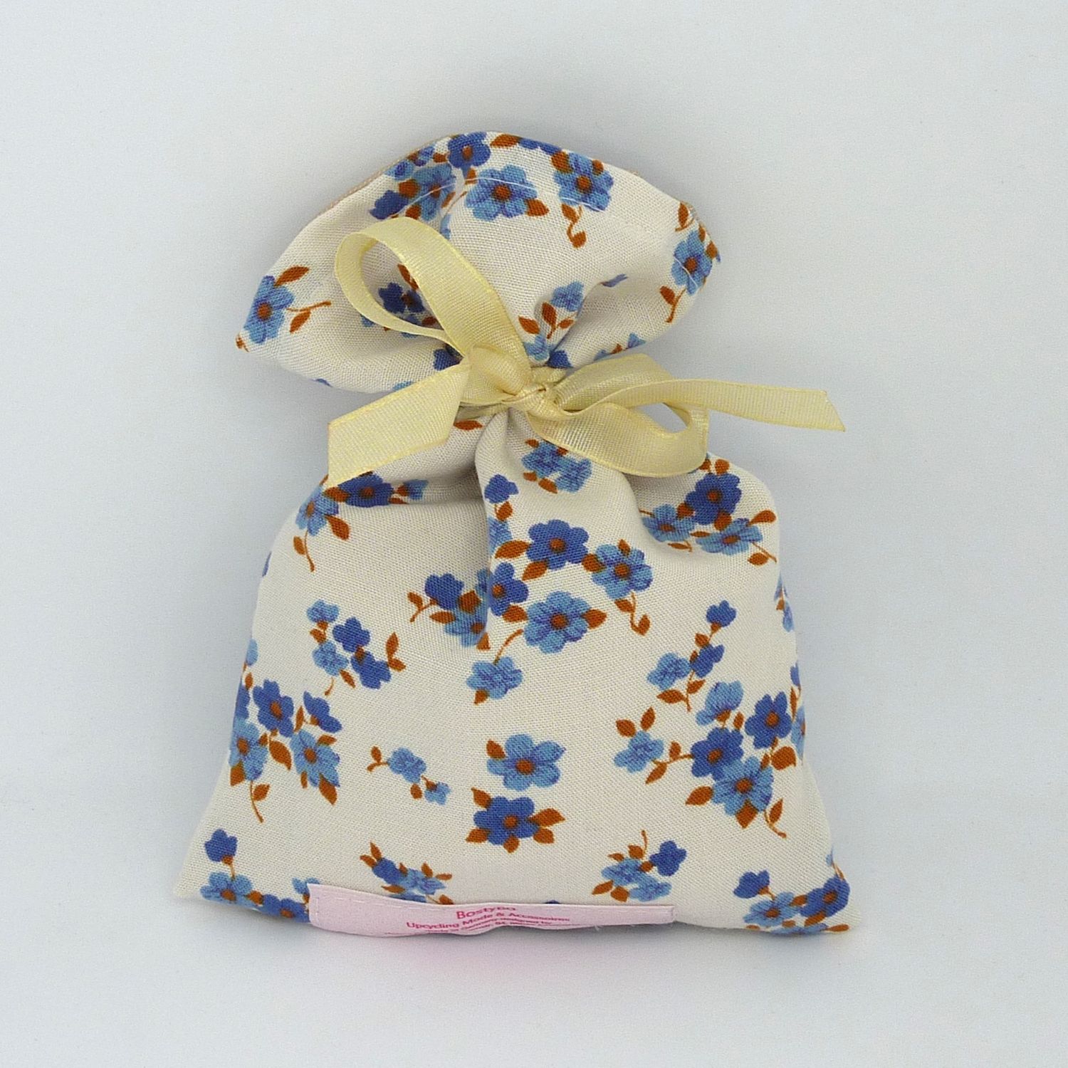 Geschenkbeutel „Kornblume“ blau-gold 19 x 13 cm