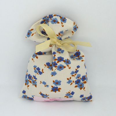 Geschenkbeutel „Kornblume“ blau-gold 19 x 13 cm