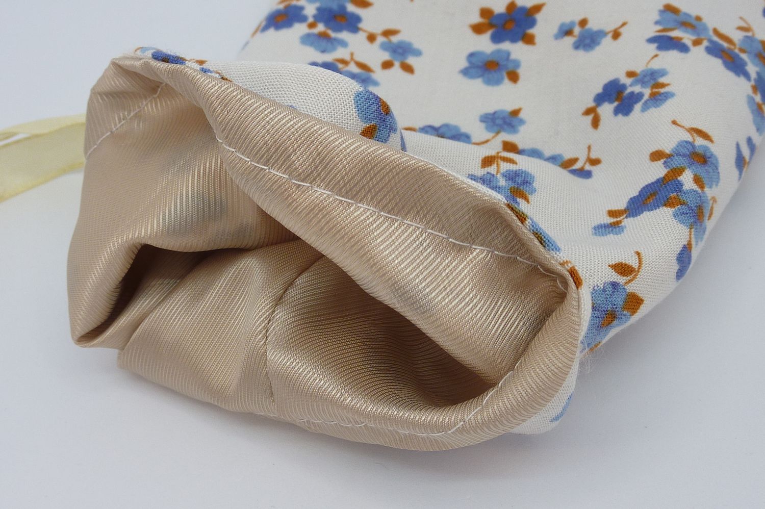 Geschenkbeutel „Kornblume“ blau-gold 19 x 13 cm