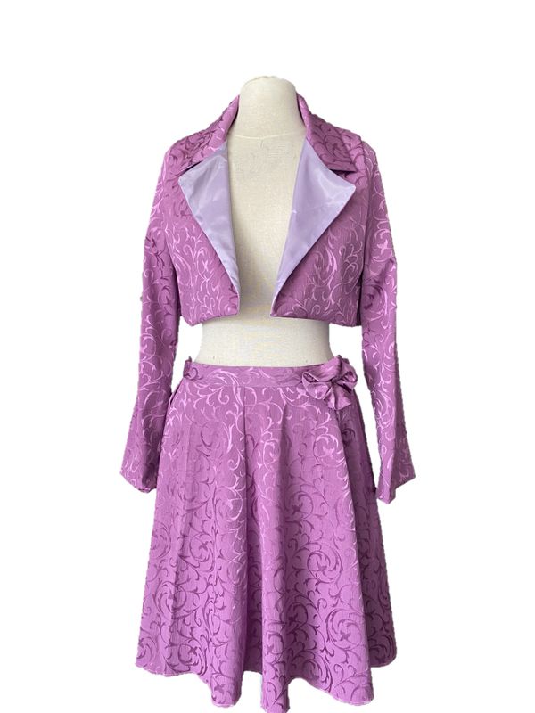 Festliches Ensemble fliederfarben – Bolero &amp; Bahnenrock