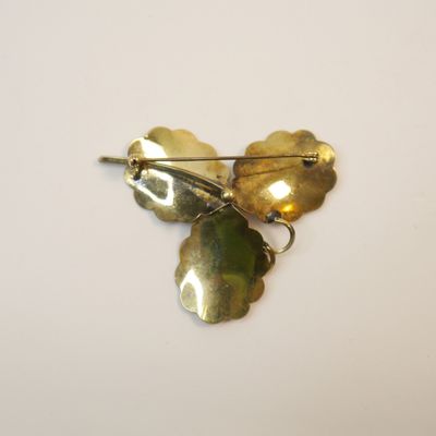 Vintage Brosche Blätterdesign – goldfarben mit Rosé-Schimmer