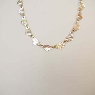 Vintage Collier – Perlmutt-Dreiecke mit irisierendem Schimmer