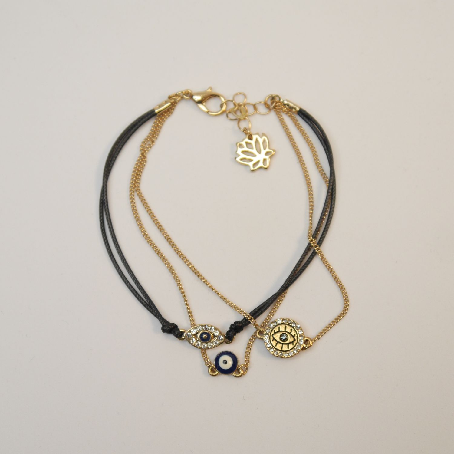 Armband im Lagen-Look – mit Augen-Motiven und goldfarbenen Details