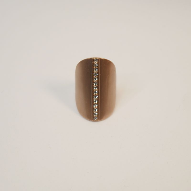 Pilgrim Ring in Rotgold-Optik mit Strassreihe