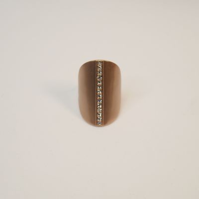 Pilgrim Ring in Rotgold-Optik mit Strassreihe