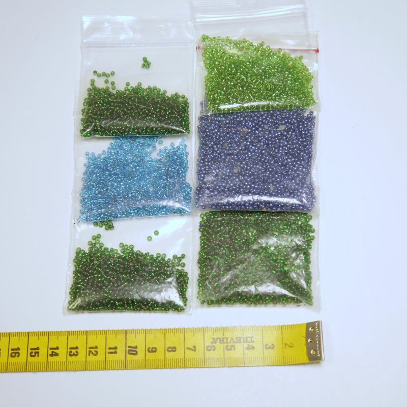 Rocailles Glasperlen Blau &amp; Grün – Lagerauflösung