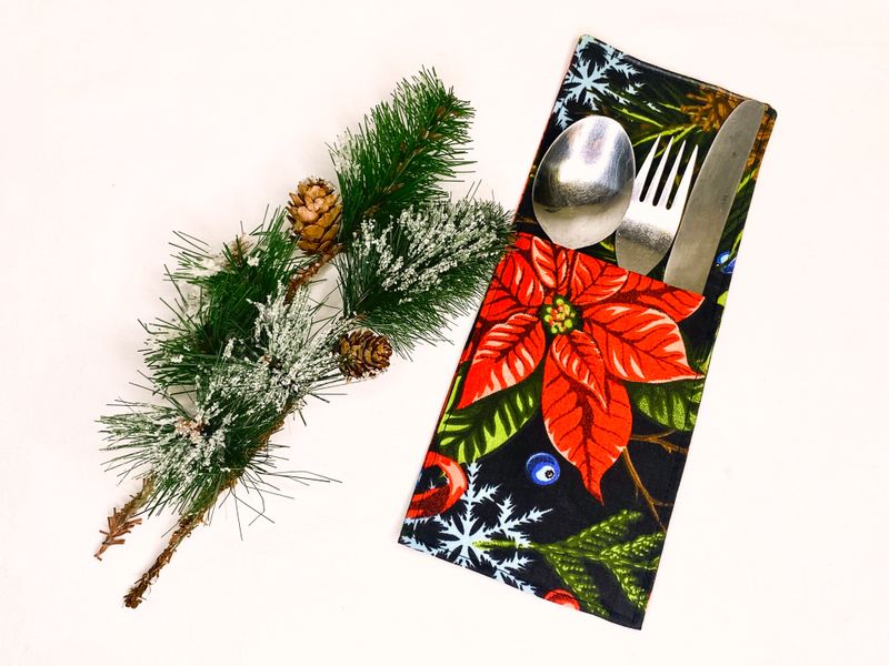 Bestecktasche mit Weihnachtsmotiv