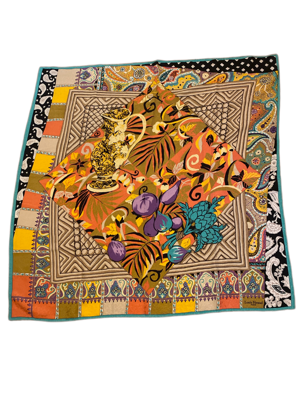 Louis Féraud Vintage-Seidentuch – kunstvoll &amp; expressiv