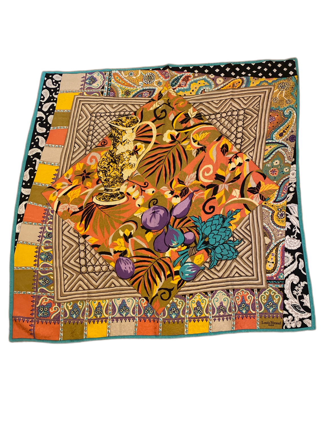 Louis Féraud Vintage-Seidentuch – kunstvoll &amp; expressiv