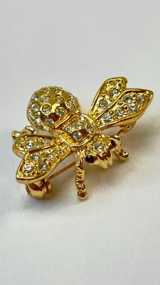Vintage Bienen-Brosche mit Strass