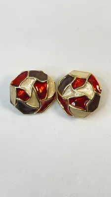 Vintage Emaille Ohrclips aus den 90ies Vintage Emaille Ohrclips aus den 90ies