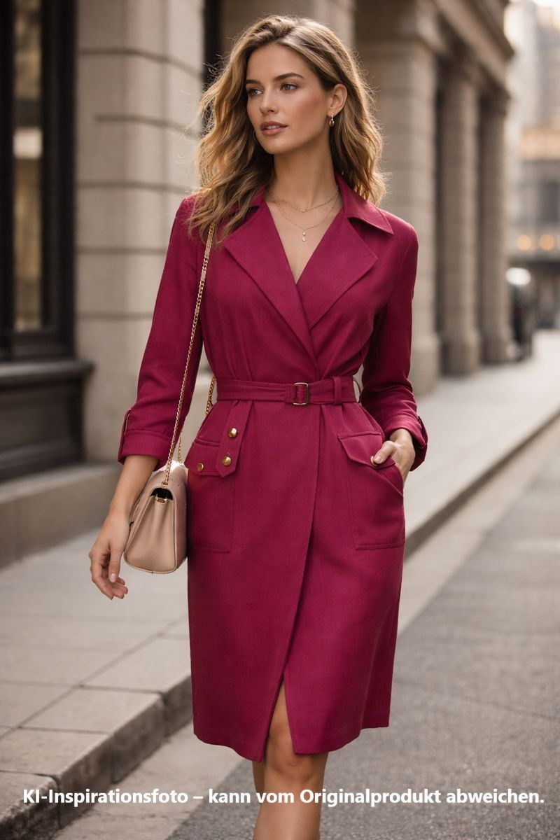 Trenchkleid in geschmackvollem Beerenton