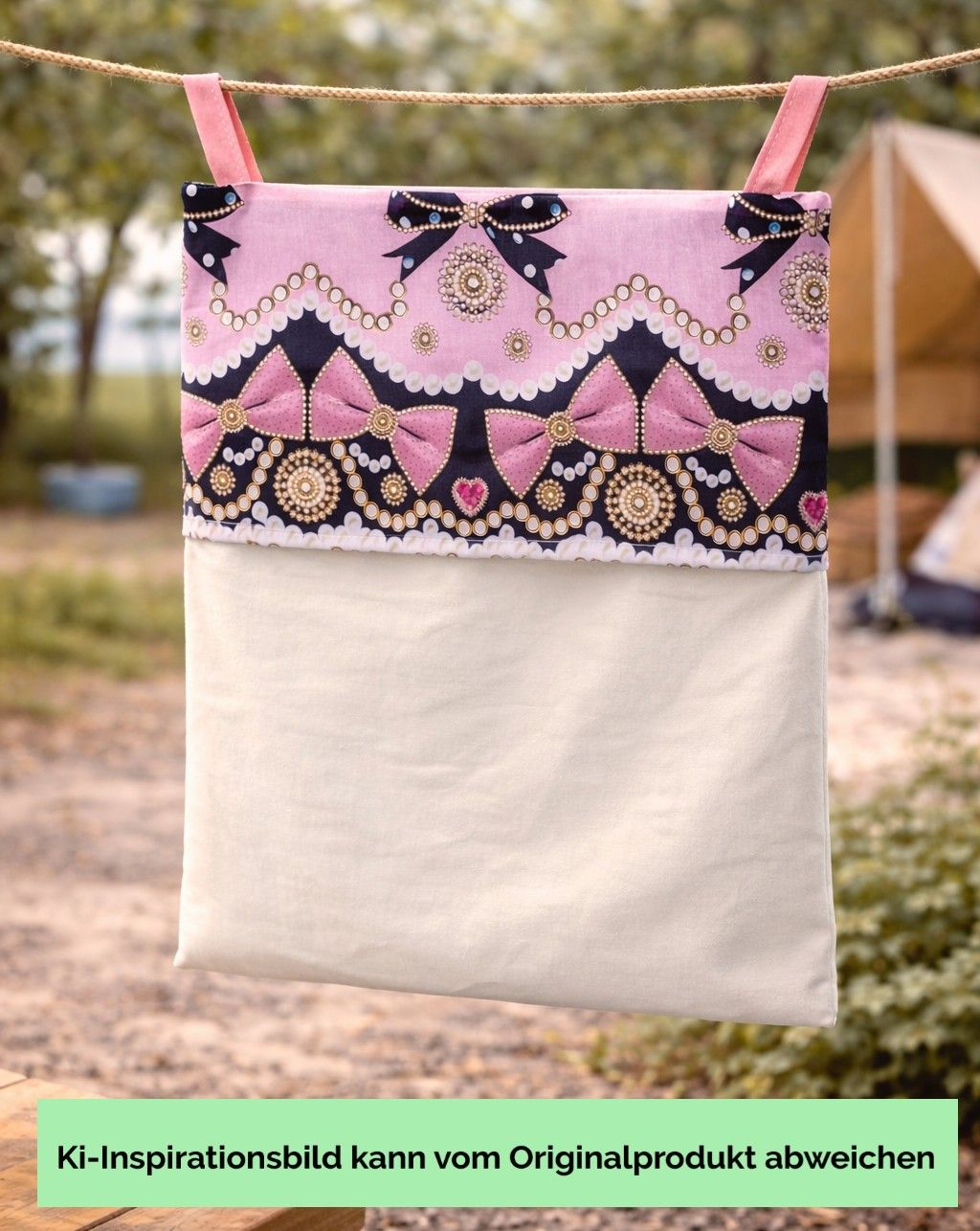 Wäschesammler mit Perlen-/ und Schleifenmotiv