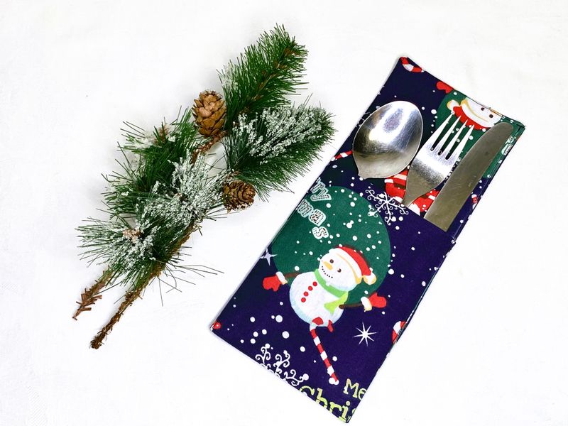 Bestecktasche mit Weihnachtsmotiv