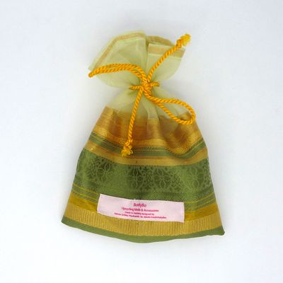 Geschenkbeutel grün-gold – festlich &amp; edel