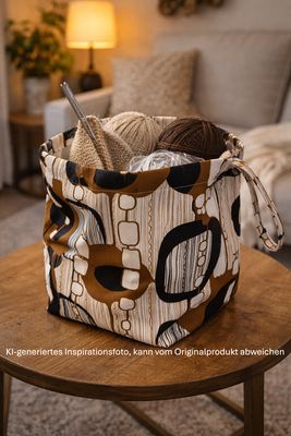 Design-Aufbewahrungsbeutel mit grafischem Muster – Braun & Creme Design-Aufbewahrungsbeutel mit grafischem Muster – Braun & Creme