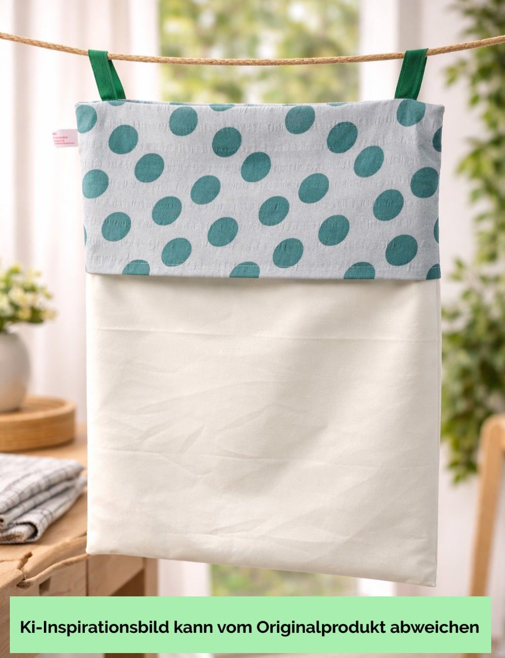 Wäschesammler mit grünen Punkten