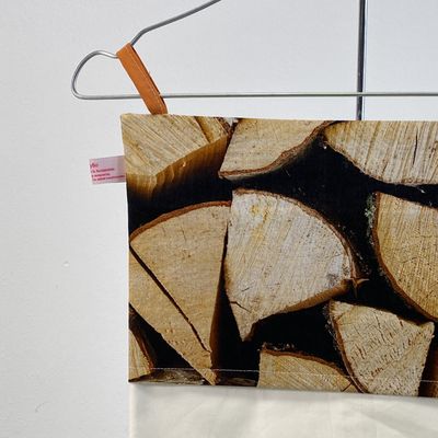 Wäschesammler mit Holz-Print
