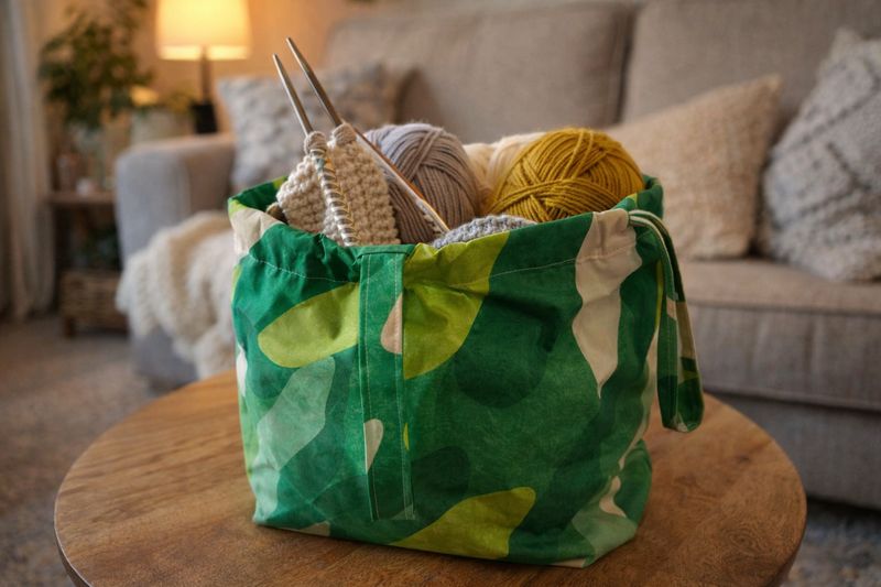 Design-Aufbewahrungsbeutel mit poppigem Muster – Grün &amp; Creme