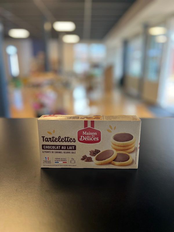 Tartelettes chocolat caramel boîte 125g/Chocolade-karameltaartje