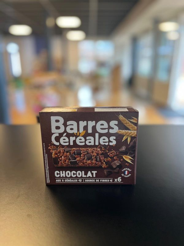 Barres de céréales au chocolat noir paquet 126g/Chocoladerepen met pure chocolade, verpakking