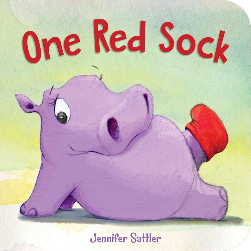 Book - One Red Sock Board Book with Flocked Cover