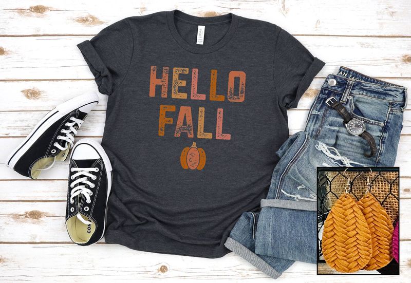T-Shirt - Hello Fall - Grunge