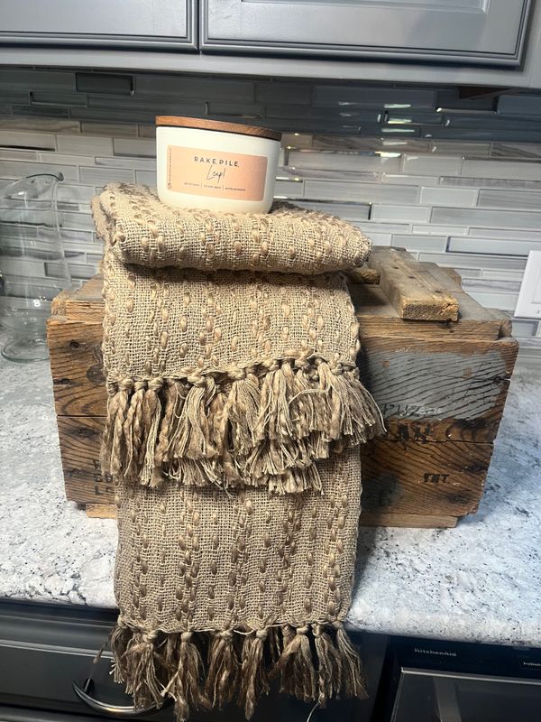 Throw &amp; Candle Basket