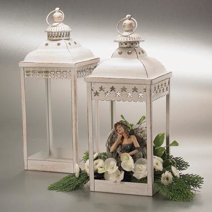 Cream Lantern 19&quot;