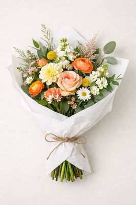 Seasonal Hand Tied Flower Bouquet - Starting at $55