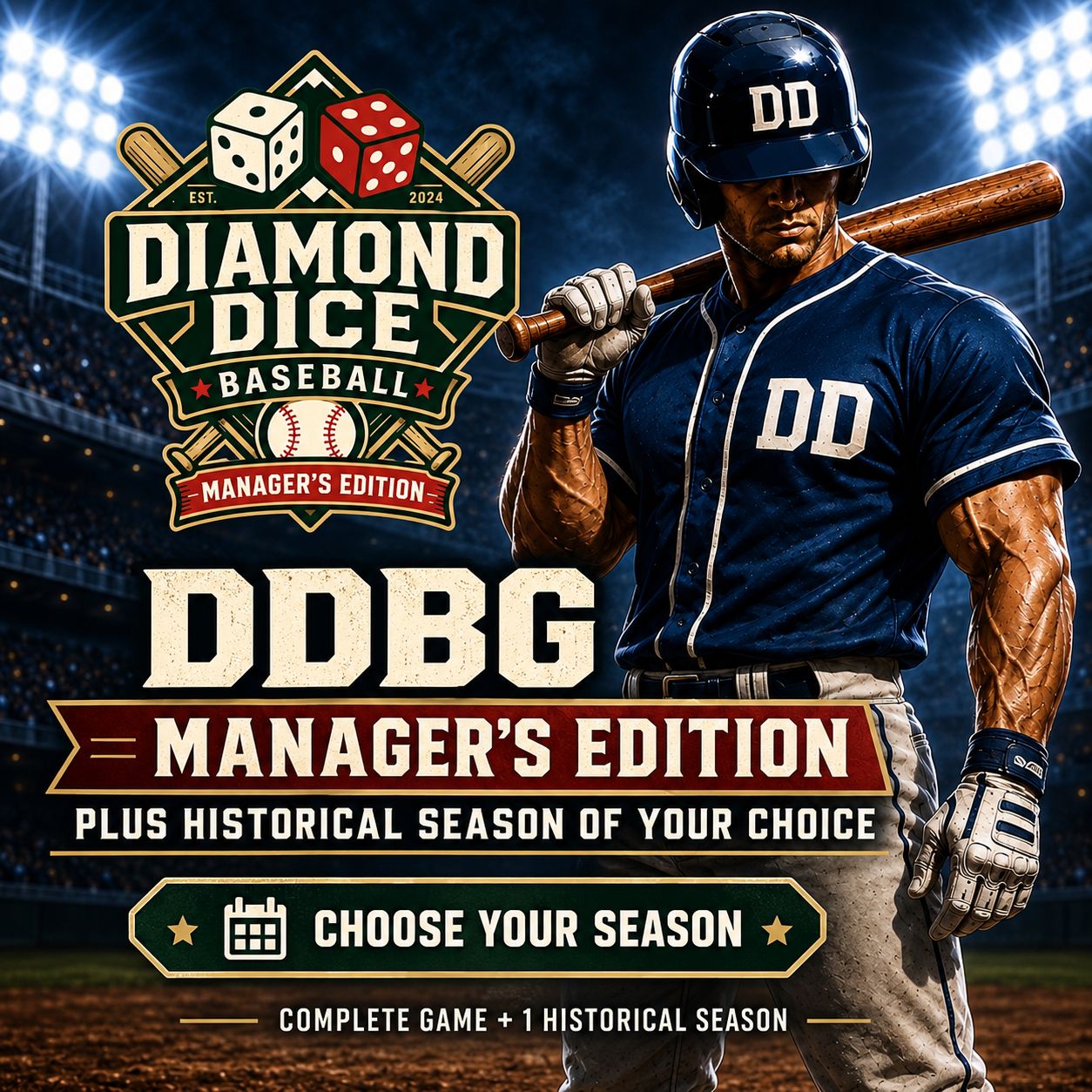 ​Diamond Dice Baseball Game – Manager’s Edition PLUS Historical Season of Your Choice