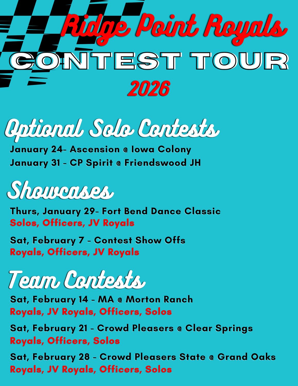 Contest- Solo and Ensemble Competition Fees