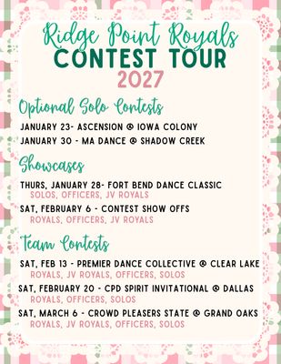Contest 2027- Solo and Ensemble Competition Fees