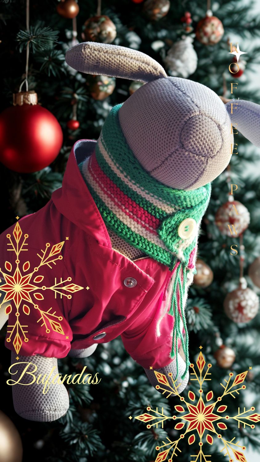 Bufanda Navidad Verde con botón nácar