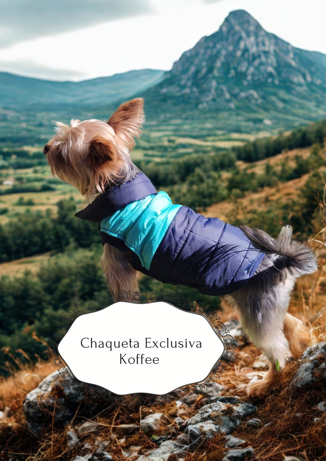 Chaqueta bicolor acqua blue