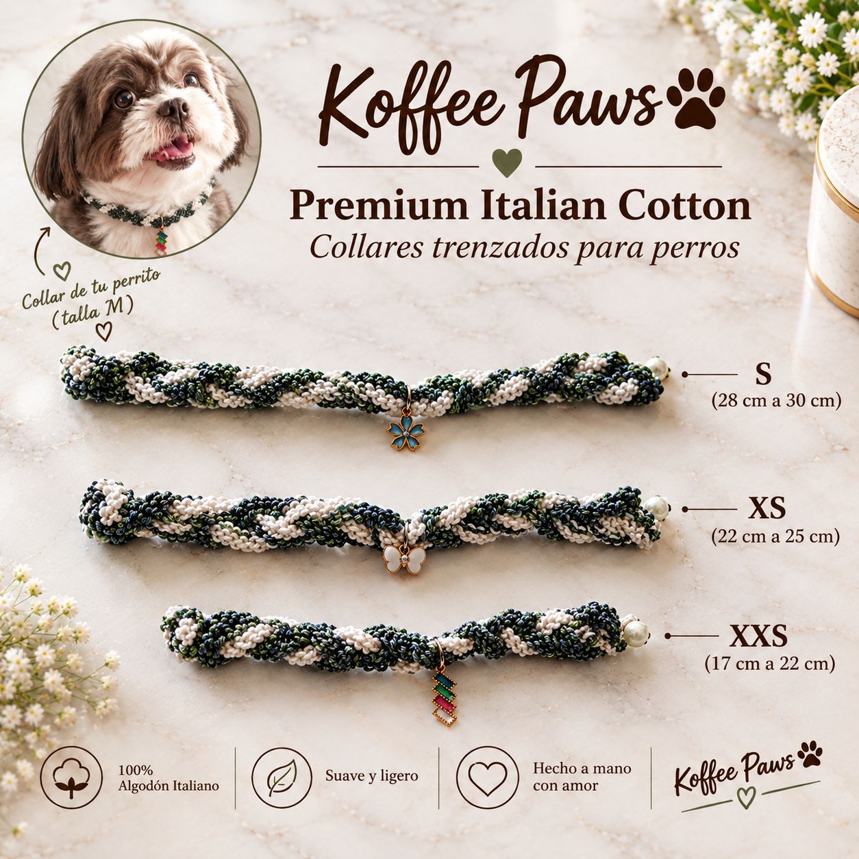 Green Nature Dog Necklace 
