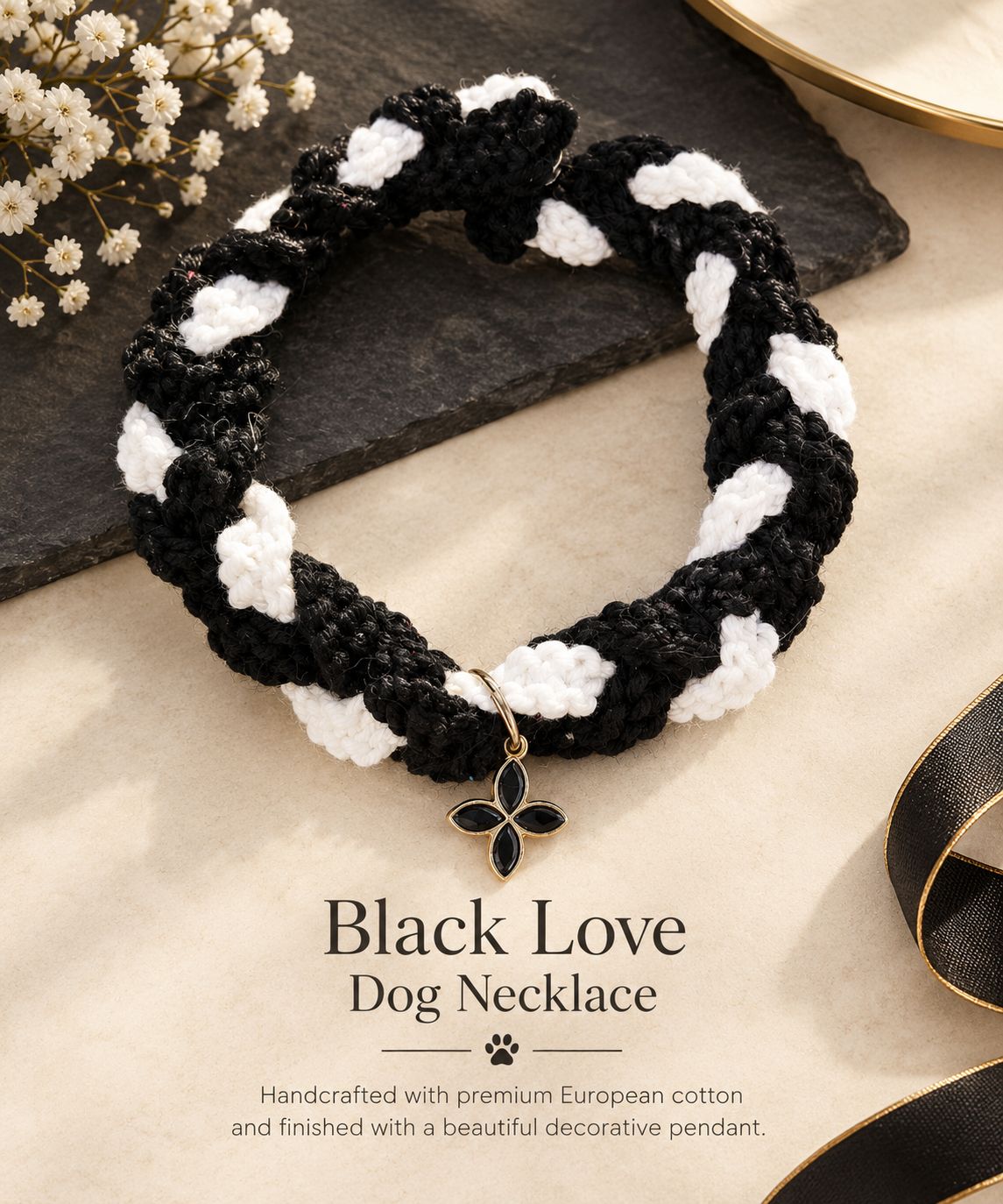 Black Love Dog Necklace