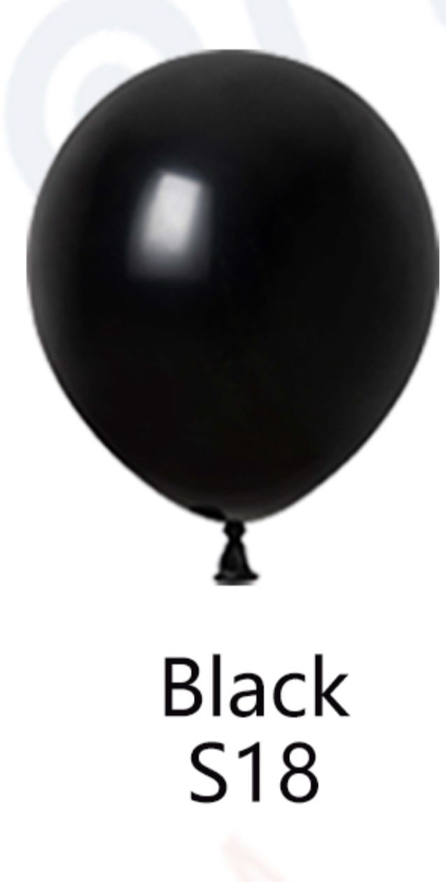 Latex 12 Balloons, Colour: Black, Size: 12