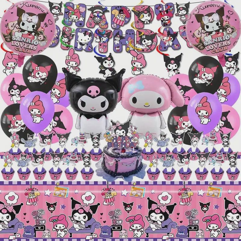 kuromi cake topper/happy birthday sign