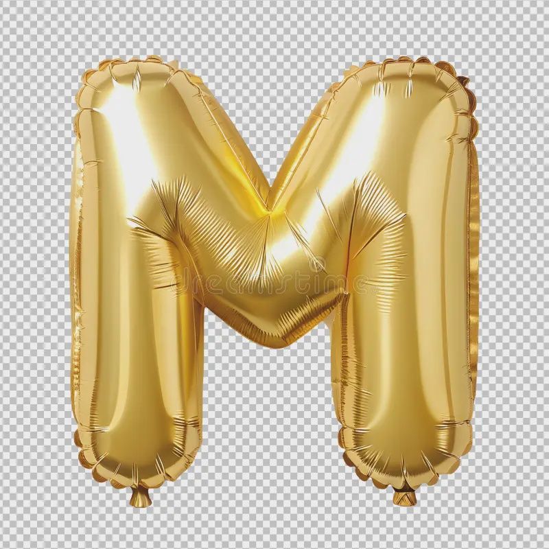 Letters Foil Balloon, Colour: Gold, letter: M