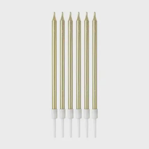 6pcs Long Metallic Birthday Candles