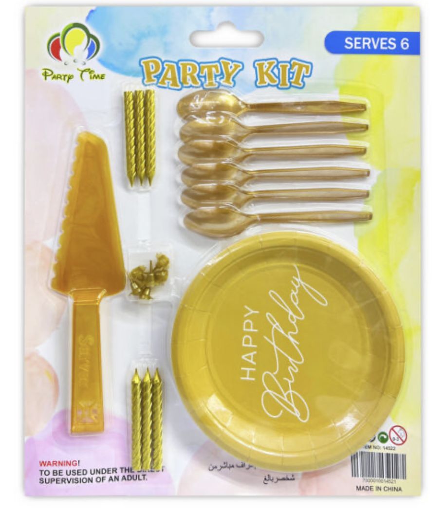 Birthday Cake Kit 19pcs, Colour: Gold