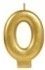 Numeral Candles, Colour: gold, Number: 0